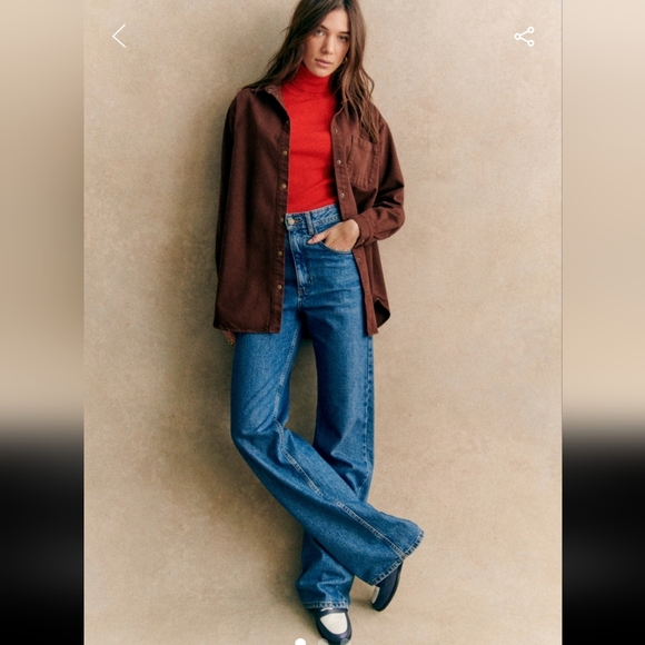 Sezane Tops - Sezane Max Brown Button Down Shirt